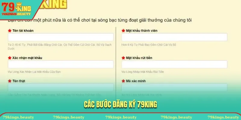 Cách thức đăng ký tài khoản 79KING